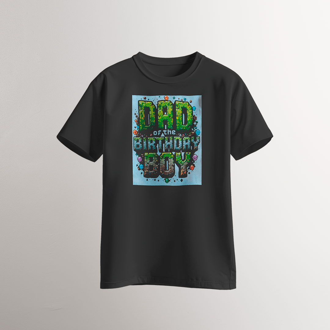 Dad of the Birthday Boy – Pixel Style T-Shirt - Neven Online Retail