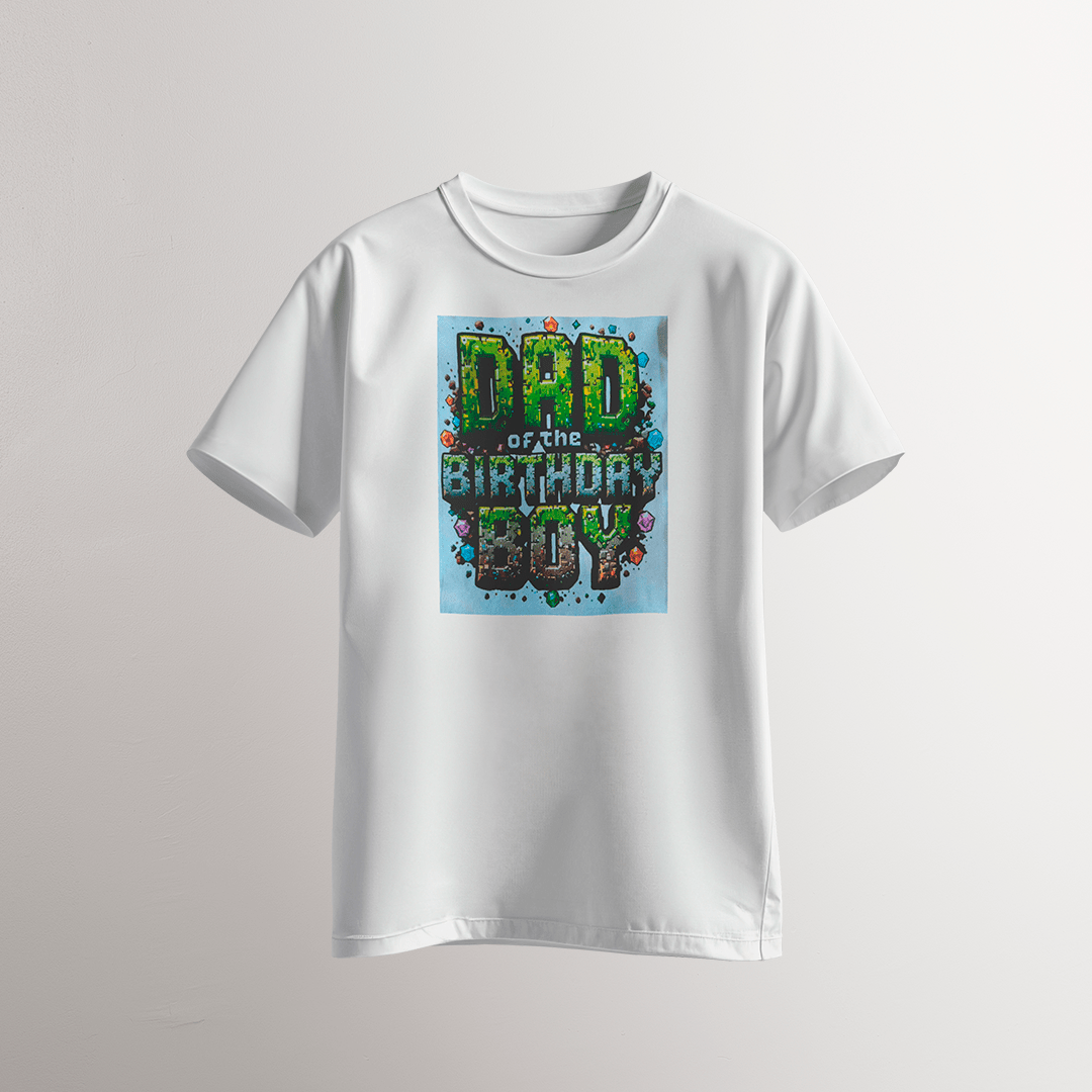 Dad of the Birthday Boy – Pixel Style T-Shirt - Neven Online Retail