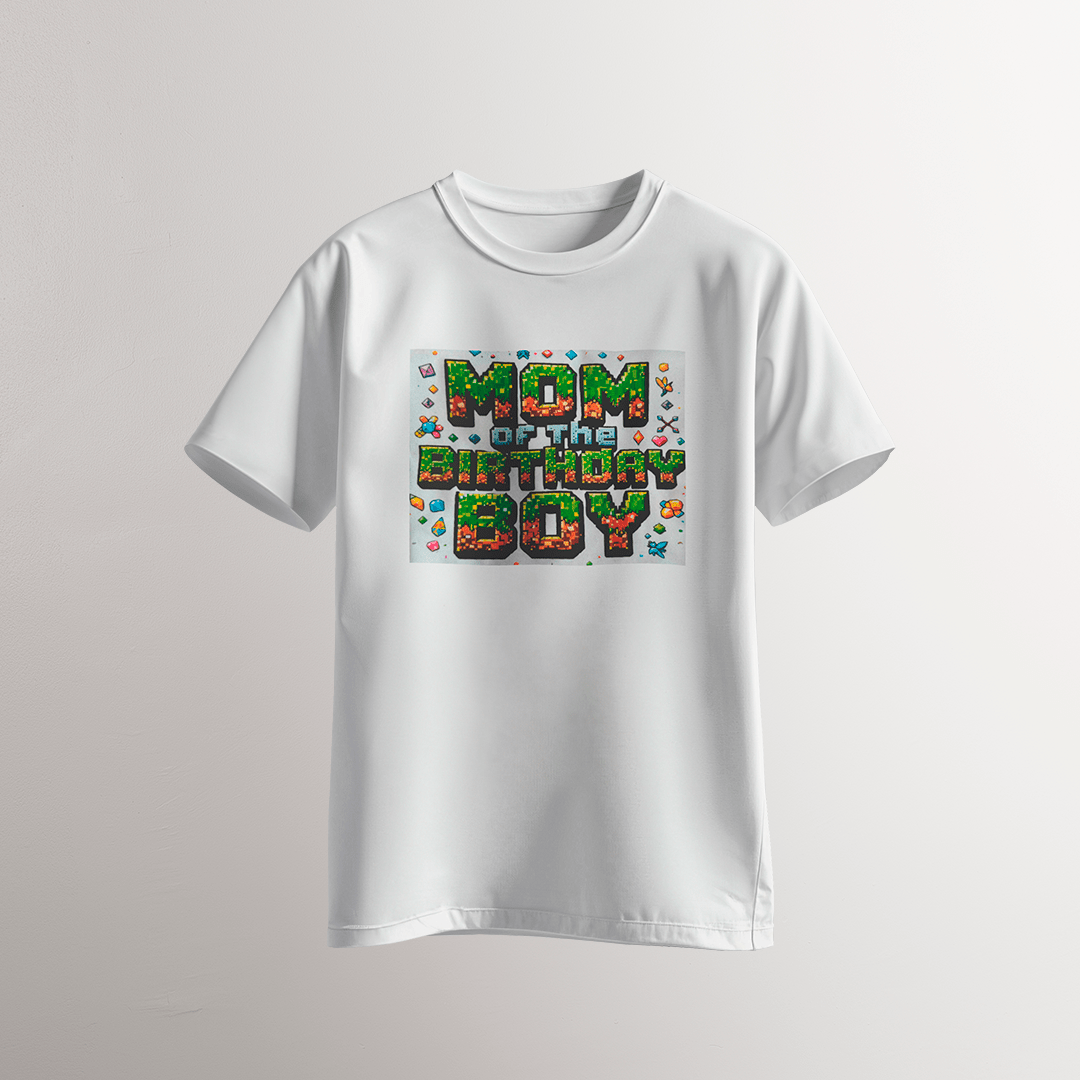 Mom of the Birthday Boy – Pixel Style T-Shirt - Neven Online Retail