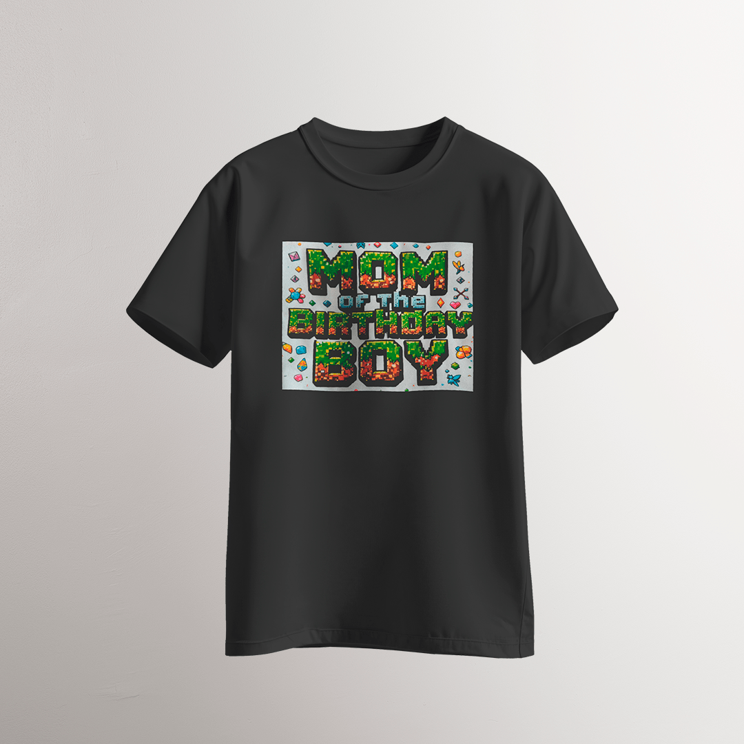 Mom of the Birthday Boy – Pixel Style T-Shirt - Neven Online Retail